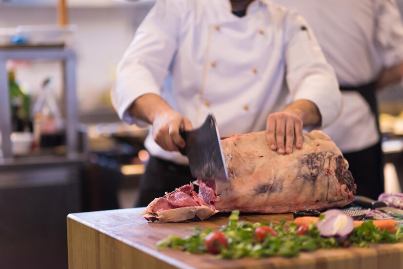 kitchen staff, one of the jobs under a retail meat cutter